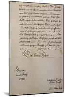 Handwritten Letter to King of Saxony to Accompany Mass in B Minor, Bmw 232 1733-Johann Sebastian Bach-Mounted Premium Giclee Print