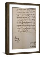 Handwritten Letter to King of Saxony to Accompany Mass in B Minor, Bmw 232 1733-Johann Sebastian Bach-Framed Giclee Print