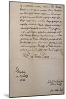 Handwritten Letter to King of Saxony to Accompany Mass in B Minor, Bmw 232 1733-Johann Sebastian Bach-Mounted Giclee Print
