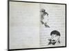 Handwritten Letter with Drawings-Edouard Manet-Mounted Giclee Print