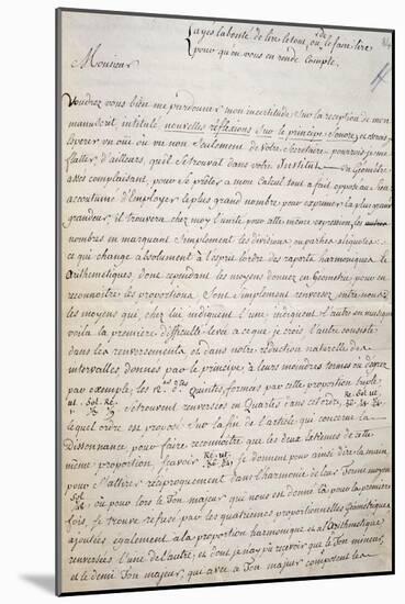 Handwritten Letter-Jean-Philippe Rameau-Mounted Giclee Print