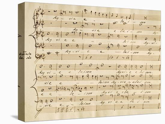 Handwritten Music Score of Mass for Four Voices, Kyrie Eleison-Giovanni Pierluigi da Palestrina-Stretched Canvas