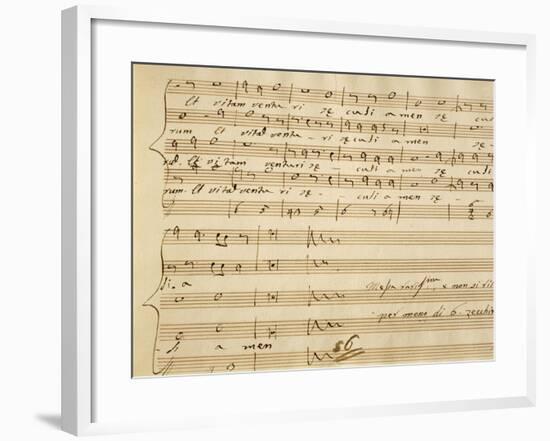 Handwritten Music Score of Mass for Four Voices, Kyrie Eleison-Giovanni Pierluigi da Palestrina-Framed Giclee Print