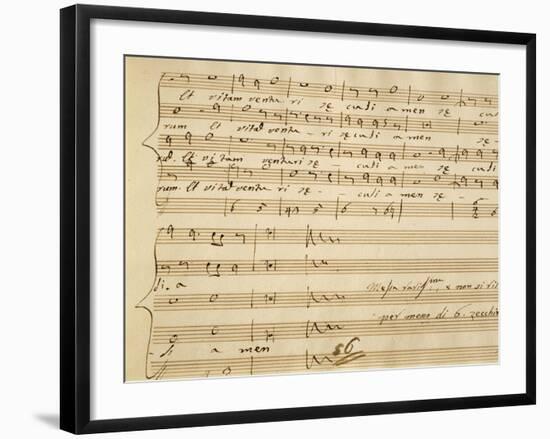 Handwritten Music Score of Mass for Four Voices, Kyrie Eleison-Giovanni Pierluigi da Palestrina-Framed Giclee Print