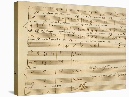 Handwritten Music Score of Mass for Four Voices, Kyrie Eleison-Giovanni Pierluigi da Palestrina-Stretched Canvas