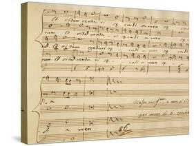 Handwritten Music Score of Mass for Four Voices, Kyrie Eleison-Giovanni Pierluigi da Palestrina-Stretched Canvas