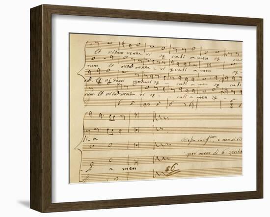 Handwritten Music Score of Mass for Four Voices, Kyrie Eleison-Giovanni Pierluigi da Palestrina-Framed Giclee Print