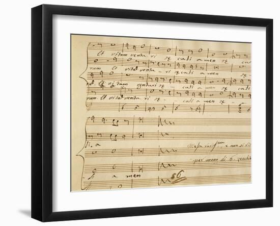 Handwritten Music Score of Mass for Four Voices, Kyrie Eleison-Giovanni Pierluigi da Palestrina-Framed Giclee Print