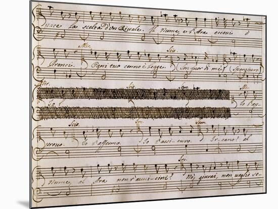 Handwritten Music Score of Semiramis-null-Mounted Giclee Print