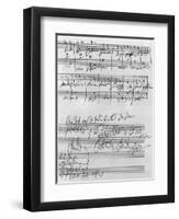 Handwritten Musical Score (Ink on Paper)-Ludwig Van Beethoven-Framed Premium Giclee Print