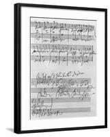 Handwritten Musical Score (Ink on Paper)-Ludwig Van Beethoven-Framed Giclee Print