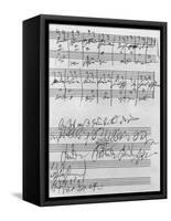 Handwritten Musical Score (Ink on Paper)-Ludwig Van Beethoven-Framed Stretched Canvas