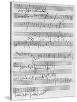 Handwritten Musical Score (Ink on Paper)-Ludwig Van Beethoven-Stretched Canvas