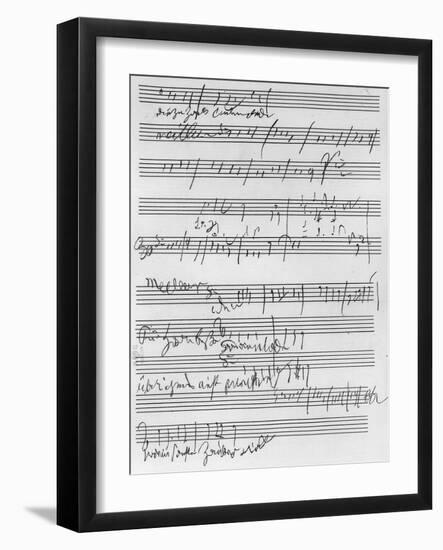 Handwritten Musical Score (Ink on Paper)-Ludwig Van Beethoven-Framed Giclee Print