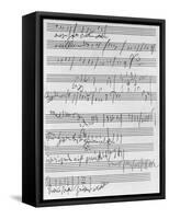 Handwritten Musical Score (Ink on Paper)-Ludwig Van Beethoven-Framed Stretched Canvas