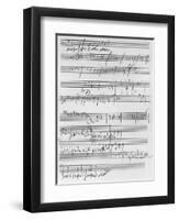 Handwritten Musical Score (Ink on Paper)-Ludwig Van Beethoven-Framed Giclee Print