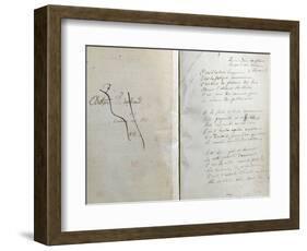 Handwritten Pages from "Romances Sans Paroles" with Crossed out Dedication to Arthur Rimbaud, 1873-Paul Verlaine-Framed Premium Giclee Print