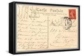 Handwritten Postcard Sent to Madame J. Monet (Ink on Paper) (Verso for Recto See 233965)-French-Framed Stretched Canvas