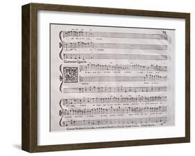 Handwritten Score for Madrigalesque Songs and Chamber Arias for Two, Three and Four Voices-Benedetto Marcello-Framed Giclee Print