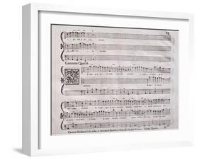 Handwritten Score for Madrigalesque Songs and Chamber Arias for Two, Three and Four Voices-Benedetto Marcello-Framed Giclee Print