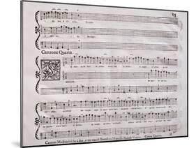 Handwritten Score for Madrigalesque Songs and Chamber Arias for Two, Three and Four Voices-Benedetto Marcello-Mounted Giclee Print