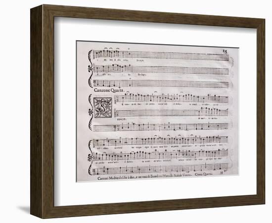 Handwritten Score for Madrigalesque Songs and Chamber Arias for Two, Three and Four Voices-Benedetto Marcello-Framed Giclee Print