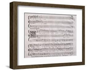 Handwritten Score for Madrigalesque Songs and Chamber Arias for Two, Three and Four Voices-Benedetto Marcello-Framed Giclee Print