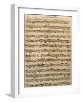 Handwritten Score for Mass in B Minor, BWV 232-Johann Sebastian Bach-Framed Giclee Print