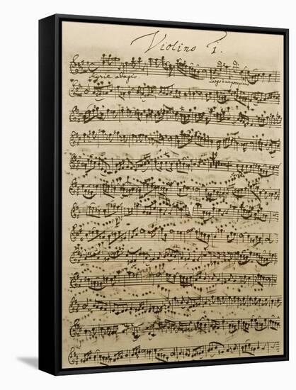 Handwritten Score for Mass in B Minor, BWV 232-Johann Sebastian Bach-Framed Stretched Canvas