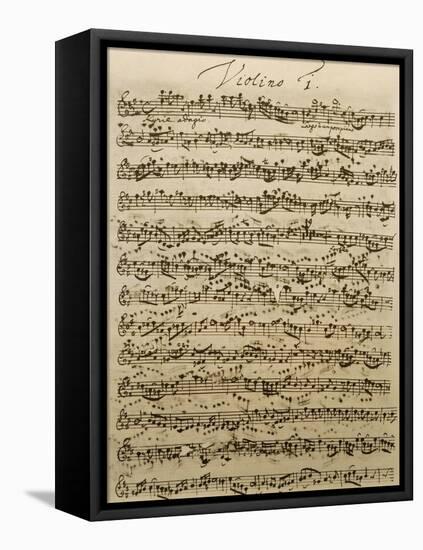 Handwritten Score for Mass in B Minor, BWV 232-Johann Sebastian Bach-Framed Stretched Canvas