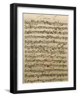 Handwritten Score for Mass in B Minor, BWV 232-Johann Sebastian Bach-Framed Giclee Print