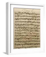 Handwritten Score for Mass in B Minor, BWV 232-Johann Sebastian Bach-Framed Giclee Print