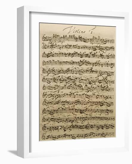 Handwritten Score for Mass in B Minor, BWV 232-Johann Sebastian Bach-Framed Giclee Print