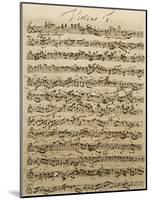 Handwritten Score for Mass in B Minor, BWV 232-Johann Sebastian Bach-Mounted Giclee Print