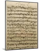 Handwritten Score for Mass in B Minor, BWV 232-Johann Sebastian Bach-Mounted Giclee Print