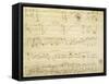 Handwritten Score for Polonaise-Fantaisie, Opus 61, 1864-Frederic Chopin-Framed Stretched Canvas