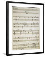 Handwritten Score of Prologue of Satanic Rhapsody-Pietro Mascagni-Framed Giclee Print