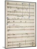 Handwritten Score of Satanic Rhapsody, 1915-Pietro Mascagni-Mounted Giclee Print