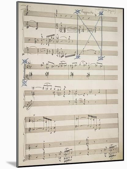 Handwritten Score of Satanic Rhapsody, 1915-Pietro Mascagni-Mounted Giclee Print