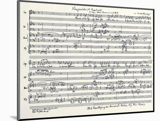 Handwritten Score-Arnold Schoenberg-Mounted Giclee Print