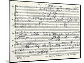 Handwritten Score-Arnold Schoenberg-Mounted Giclee Print