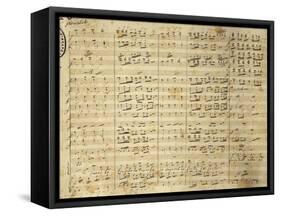 Handwritten Sheet Music for I Puritani-null-Framed Stretched Canvas