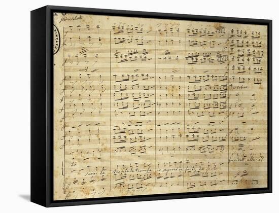 Handwritten Sheet Music for I Puritani-null-Framed Stretched Canvas