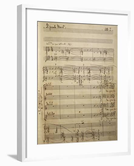 Handwritten Sheet Music for Il Piccolo Marat, Opera by Pietro Mascagni-null-Framed Giclee Print