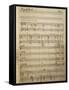 Handwritten Sheet Music for Il Piccolo Marat, Opera by Pietro Mascagni-null-Framed Stretched Canvas