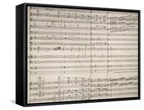 Handwritten Sheet Music for Isabeau, Opera by Pietro Mascagni-null-Framed Stretched Canvas