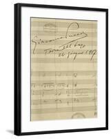 Handwritten Sheet Music for La Rondine-null-Framed Giclee Print