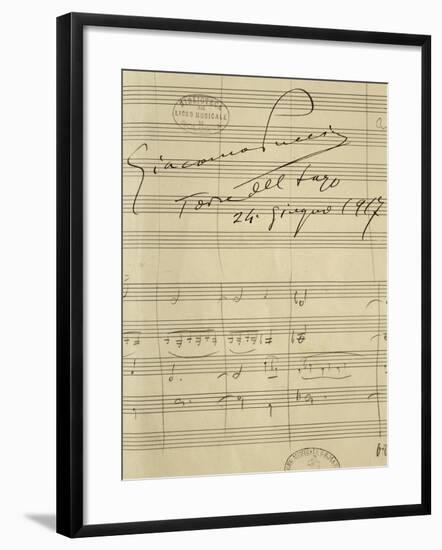 Handwritten Sheet Music for La Rondine-null-Framed Giclee Print