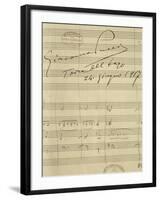 Handwritten Sheet Music for La Rondine-null-Framed Giclee Print