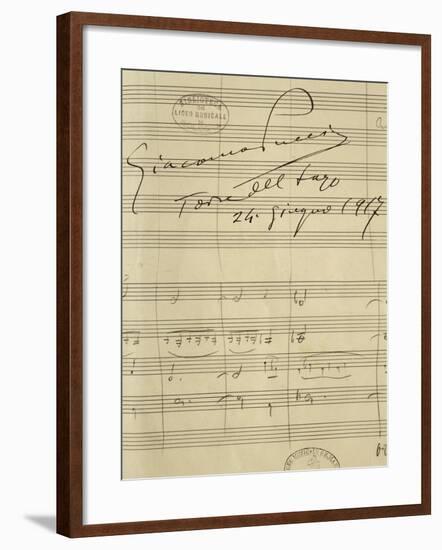 Handwritten Sheet Music for La Rondine-null-Framed Giclee Print